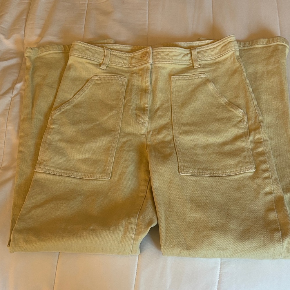 Aritzia light yellow high rise jeans
